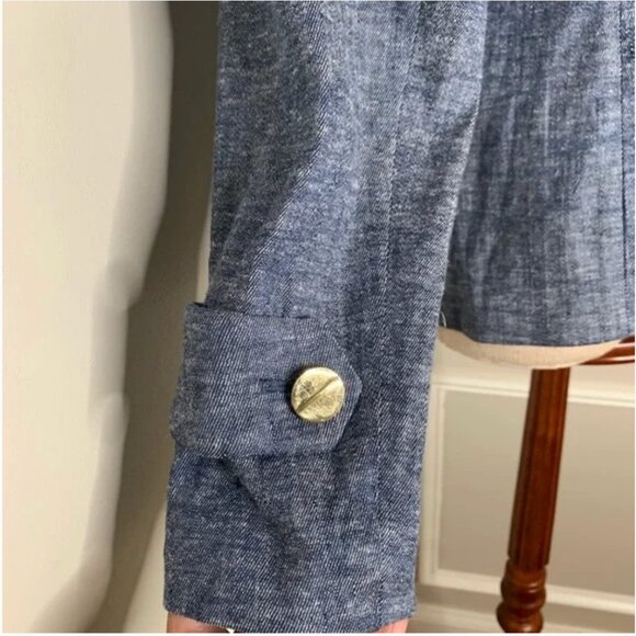 Chico's Blue Linen Blend Blazer Size Chico's 2 - Picture 7 of 9